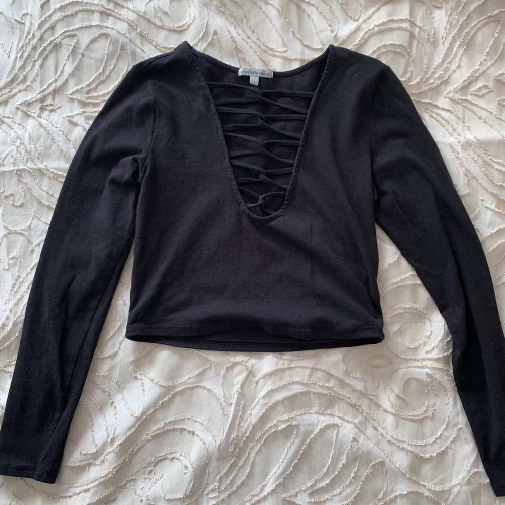 Lace up crop top